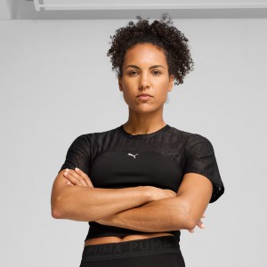 Nike T SHIRT CROP .Black